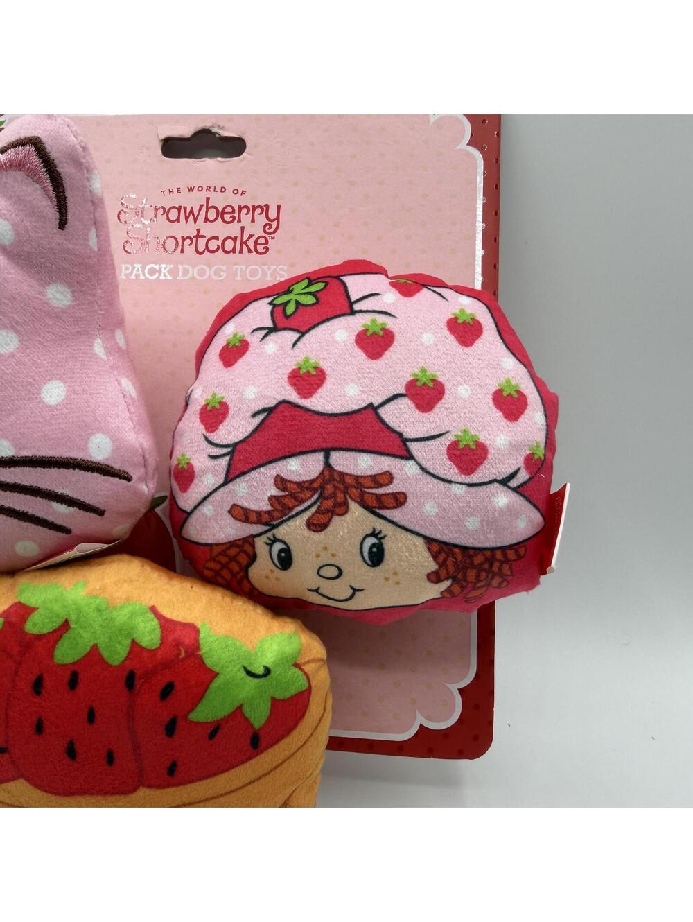 Strawberry Shortcake 3 Pack Dog Toys Stuffed With Squeaker New With Tags - Picture 4 of 9